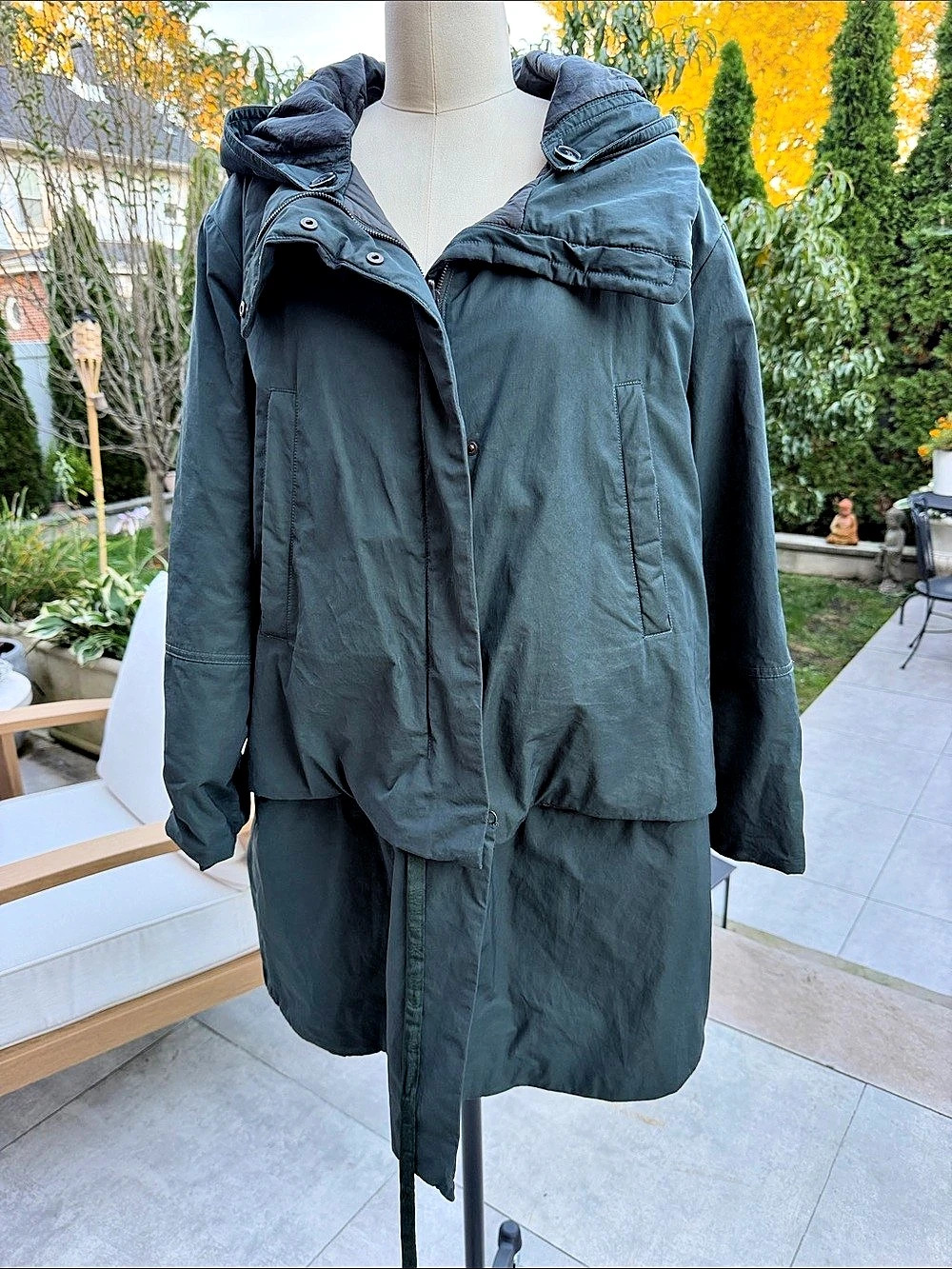 Weekend Max Mara Hooded Utility Jacket in Green Like New